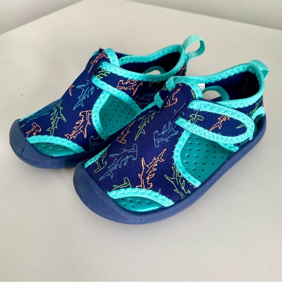 Oshkosh Kids Shark Blue and Teal Water Shoes - Picture 1 of 4